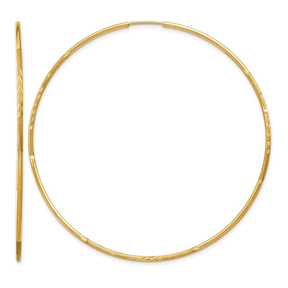 14k 1.20mm Diamond-cut Endless Hoop Earring