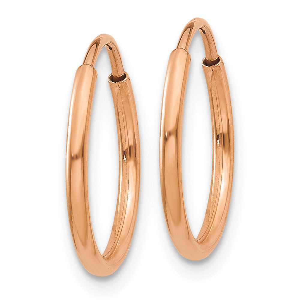 14k Rose Gold 1.20mm Polished Endless Hoop Earrings