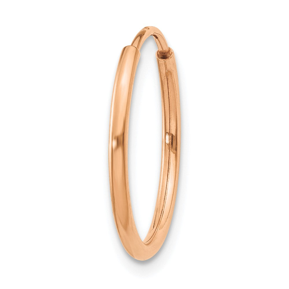 Single 14k Rose Gold 1.20mm Polished Endless Hoop Earring