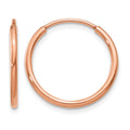 14k Rose Gold 1.20mm Polished Endless Hoop Earrings