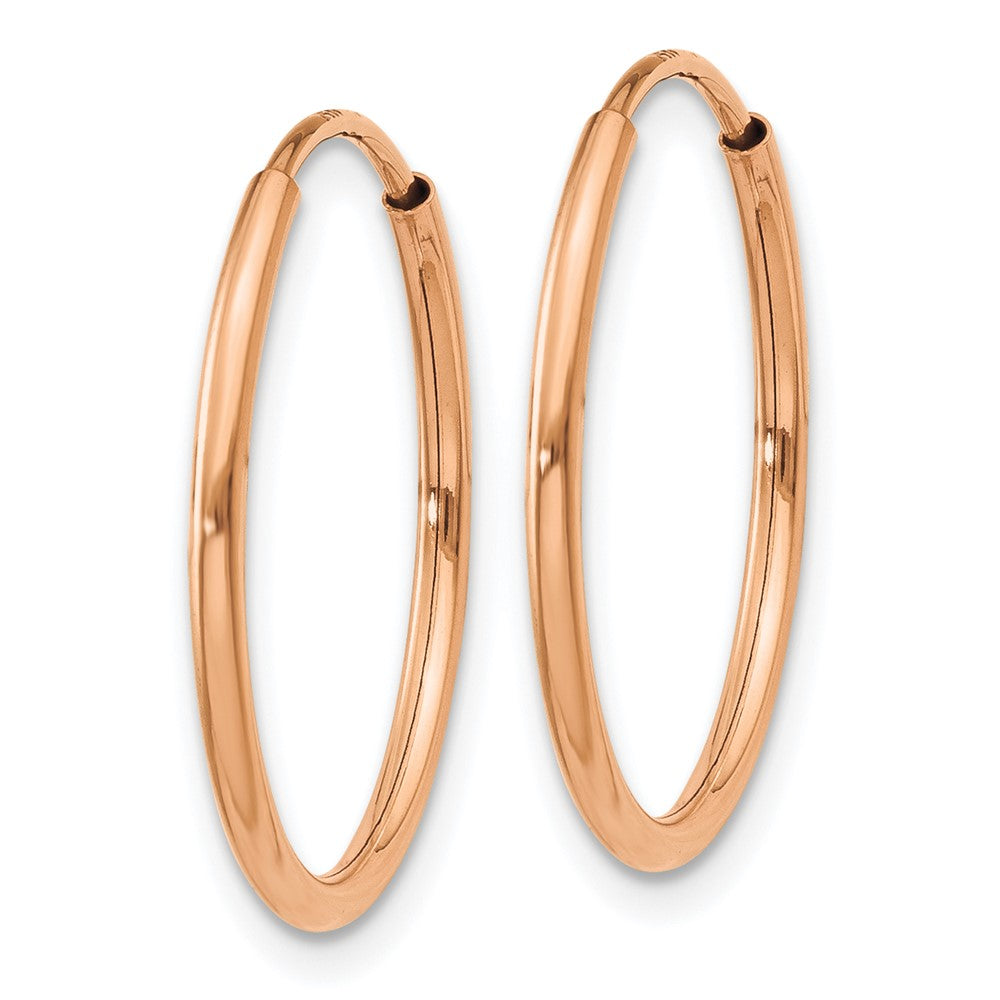 14k Rose Gold 1.20mm Polished Endless Hoop Earrings