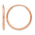 14k Rose Gold 1.20mm Polished Endless Hoop Earrings