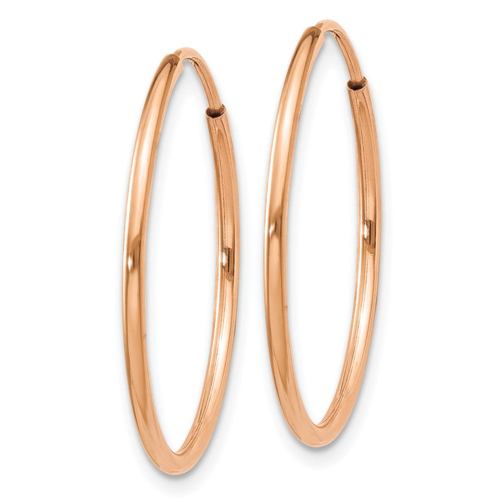 14k Rose Gold 1.20mm Polished Endless Hoop Earrings