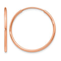 14k Rose Gold 1.20mm Polished Endless Hoop Earrings