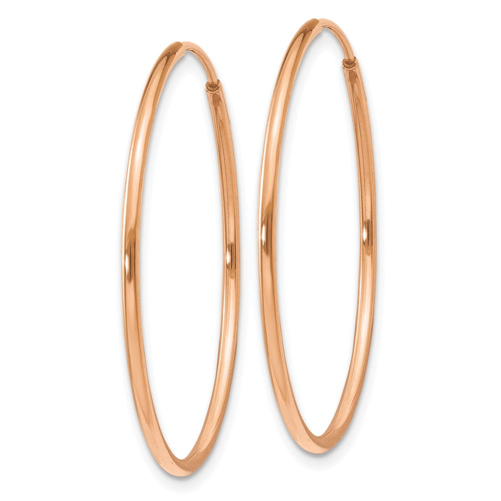 14k Rose Gold 1.20mm Polished Endless Hoop Earrings