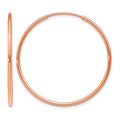 14k Rose Gold 1.20mm Polished Endless Hoop Earrings