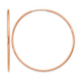 14k Rose Gold 1.20mm Polished Endless Hoop Earrings