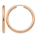 14k Rose Gold 3.00mm Polished Endless Tube Hoop Earrings