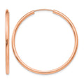 14k Rose Gold Polished Endless 2mm Hoop Earrings