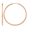 14k Rose Gold Polished Endless 2mm Hoop Earrings