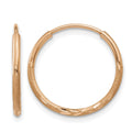 14k Rose Gold 1.20mm Diamond-cut Endless Hoop Earring