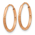 14k Rose Gold 1.20mm Diamond-cut Endless Hoop Earring