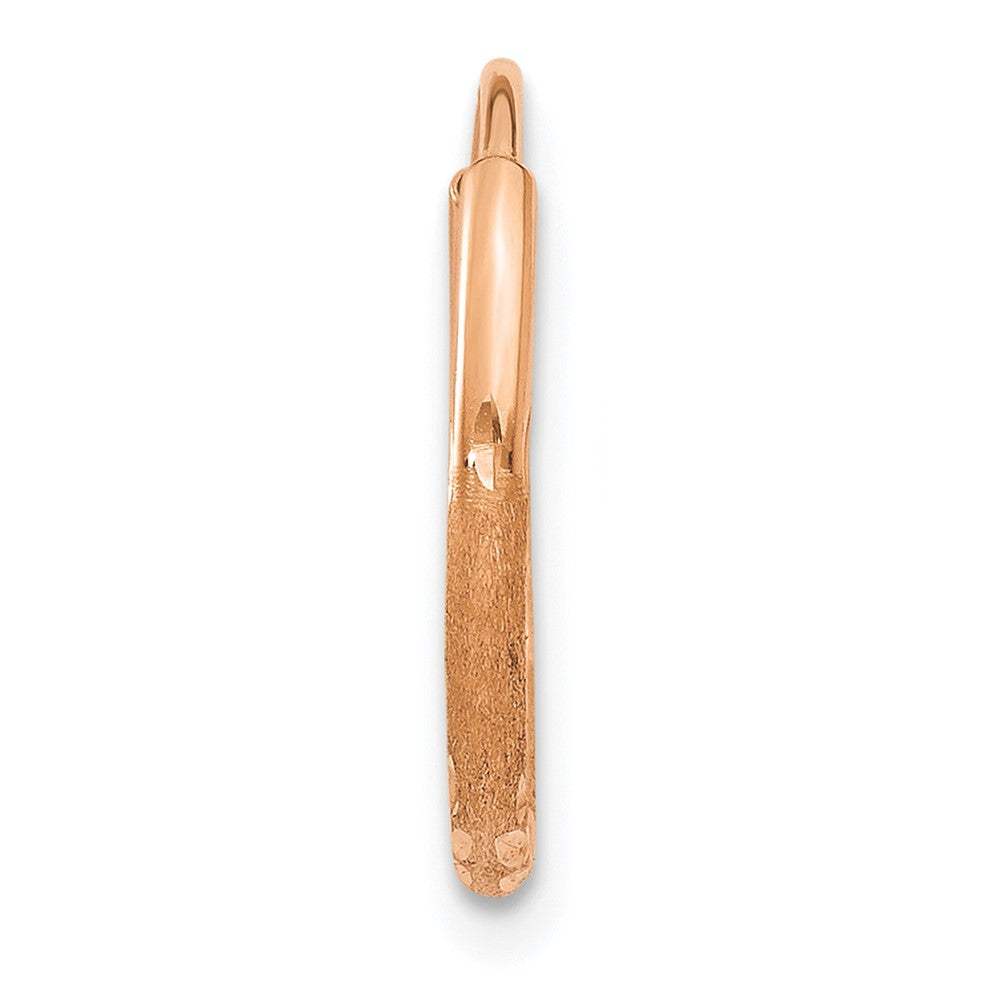 Single 14k Rose Gold 1.20mm Diamond-cut Endless Hoop Earring