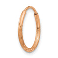 Single 14k Rose Gold 1.20mm Diamond-cut Endless Hoop Earring