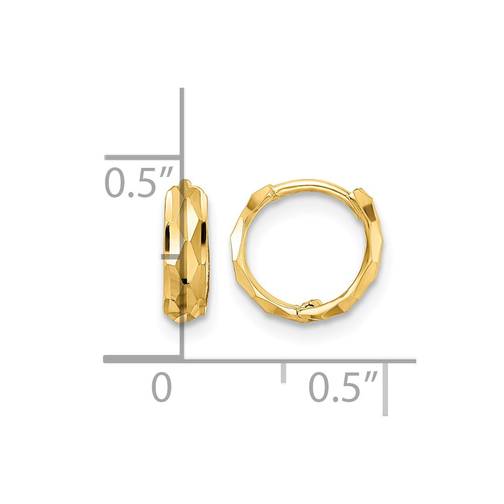 14k D/C Hinged Hoop Earrings