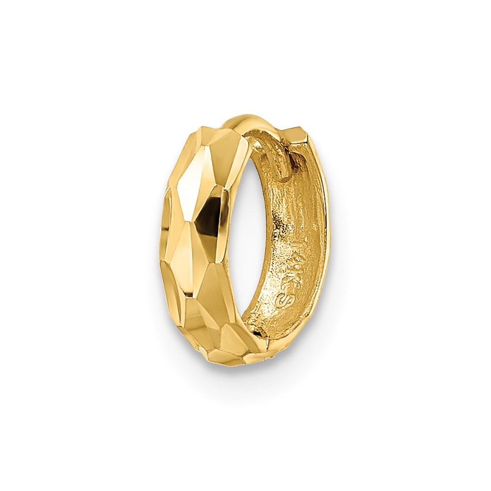 Single 14k D/C Hinged Hoop Earring