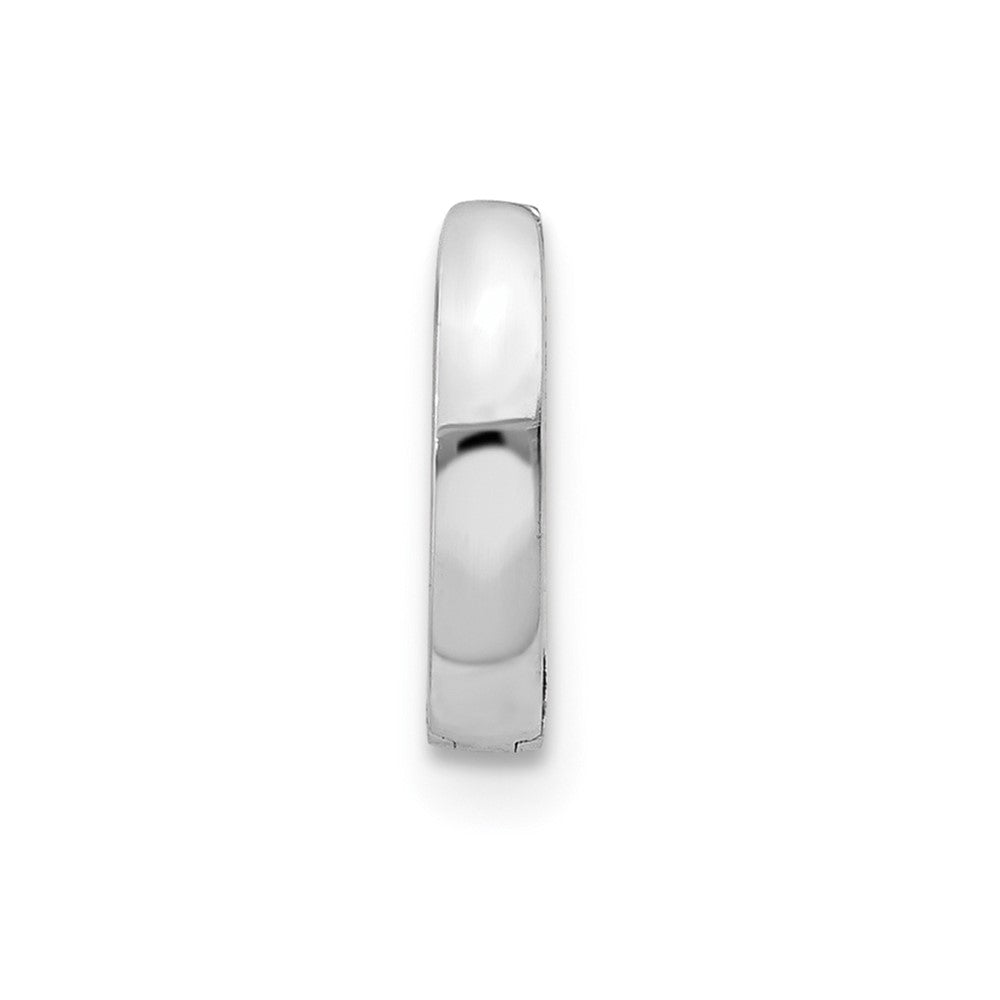 Single 14k White Gold Polished Round Hinged Hoop Earring