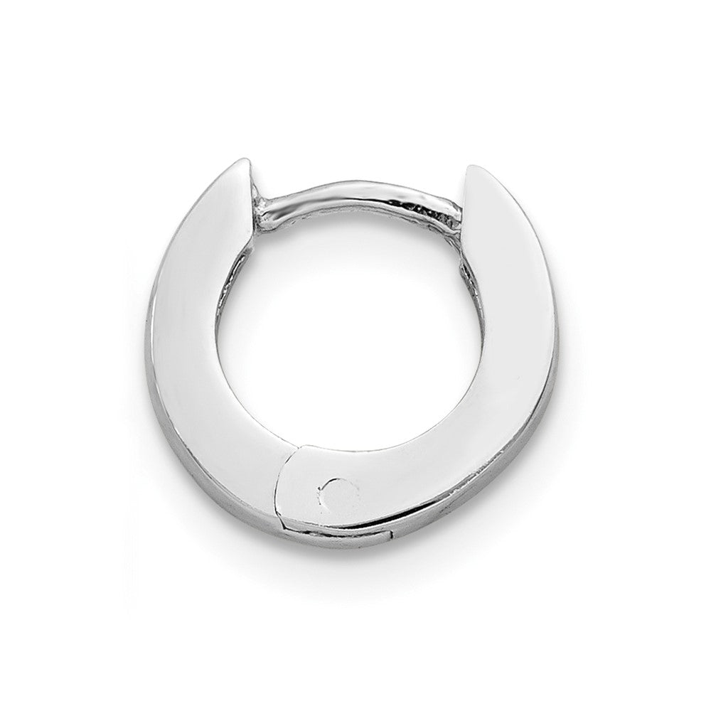 Single 14k White Gold Polished Round Hinged Hoop Earring