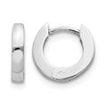 14k White Gold Polished Round Hinged Hoop Earrings