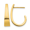14k Medium Polished J Hoop Earrings