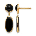14k Onyx Oval Dangle Post Earrings