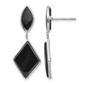 14k White Gold Onyx Dangle Post Earrings