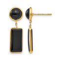 14k Onyx Rectangle Dangle Post Earrings