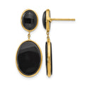 14k Onyx Oval Dangle Earrings