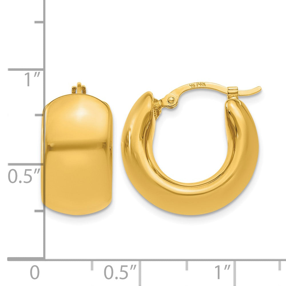 14k Wide Puffed Hoop Earrings