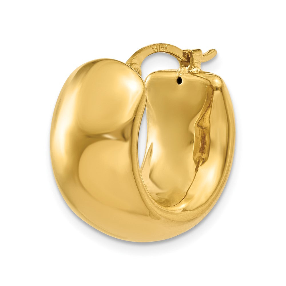 Single 14k Wide Puffed Hoop Earring