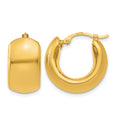 14k Wide Puffed Hoop Earrings