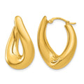 14k Twisted Oval Hoop Earrings
