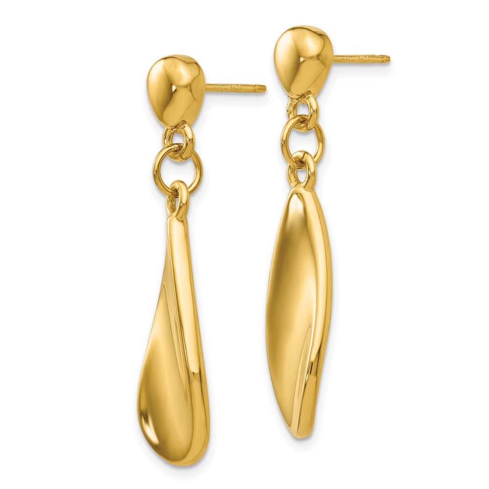 14k Tear Drop Dangle Post Earrings