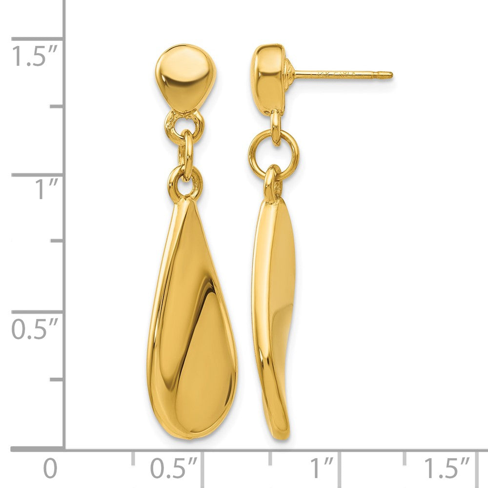 14k Tear Drop Dangle Post Earrings