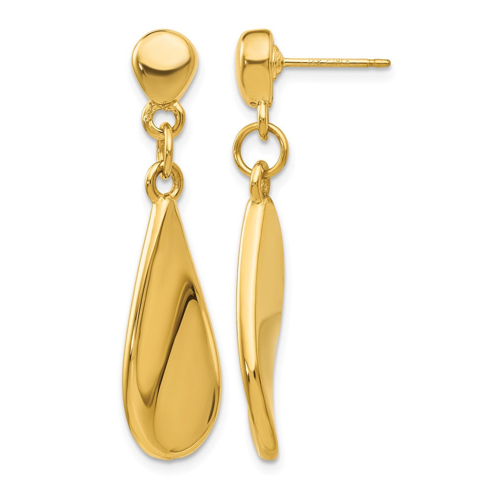 14k Tear Drop Dangle Post Earrings