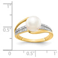 14k Diamond and FW Cultured Pearl Ring