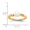 14k FW Cultured Pearl and Diamond Twist Ring