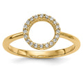 14k Diamond Open Circle Ring