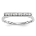 14k White Gold Diamond Bar Ring