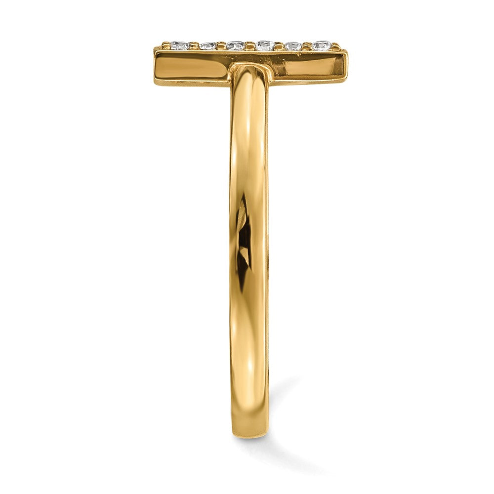 14k Diamond Double Bar Ring