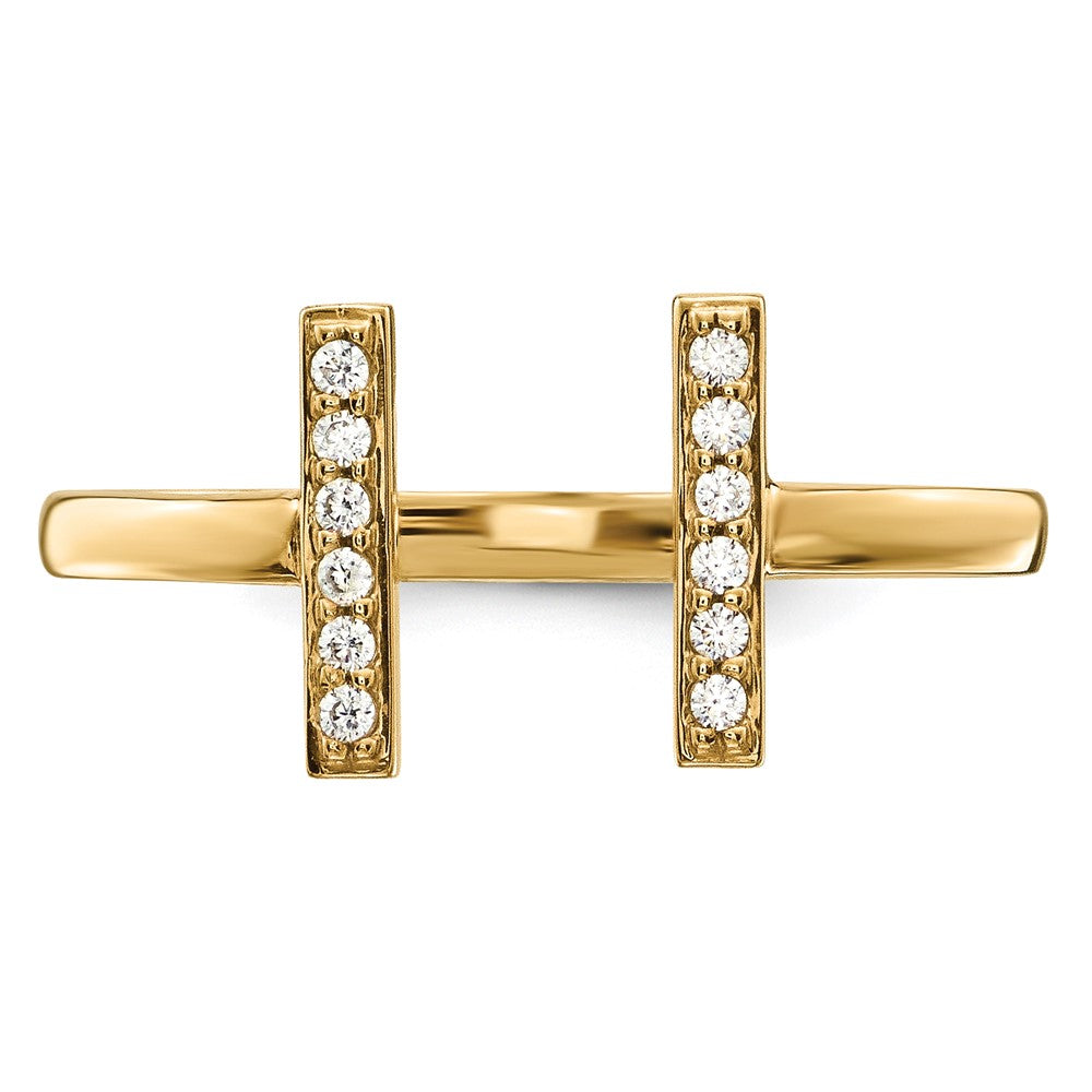 14k Diamond Double Bar Ring