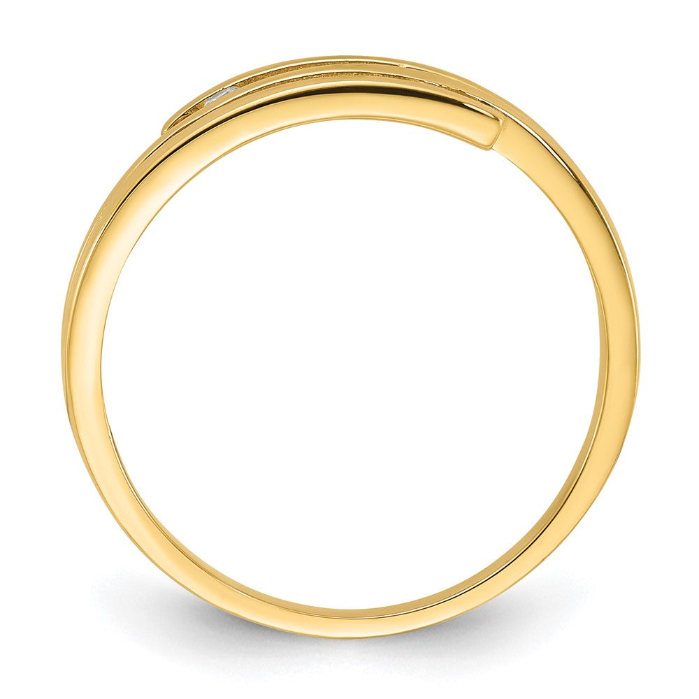 14K Polished CZ Fashion Ring