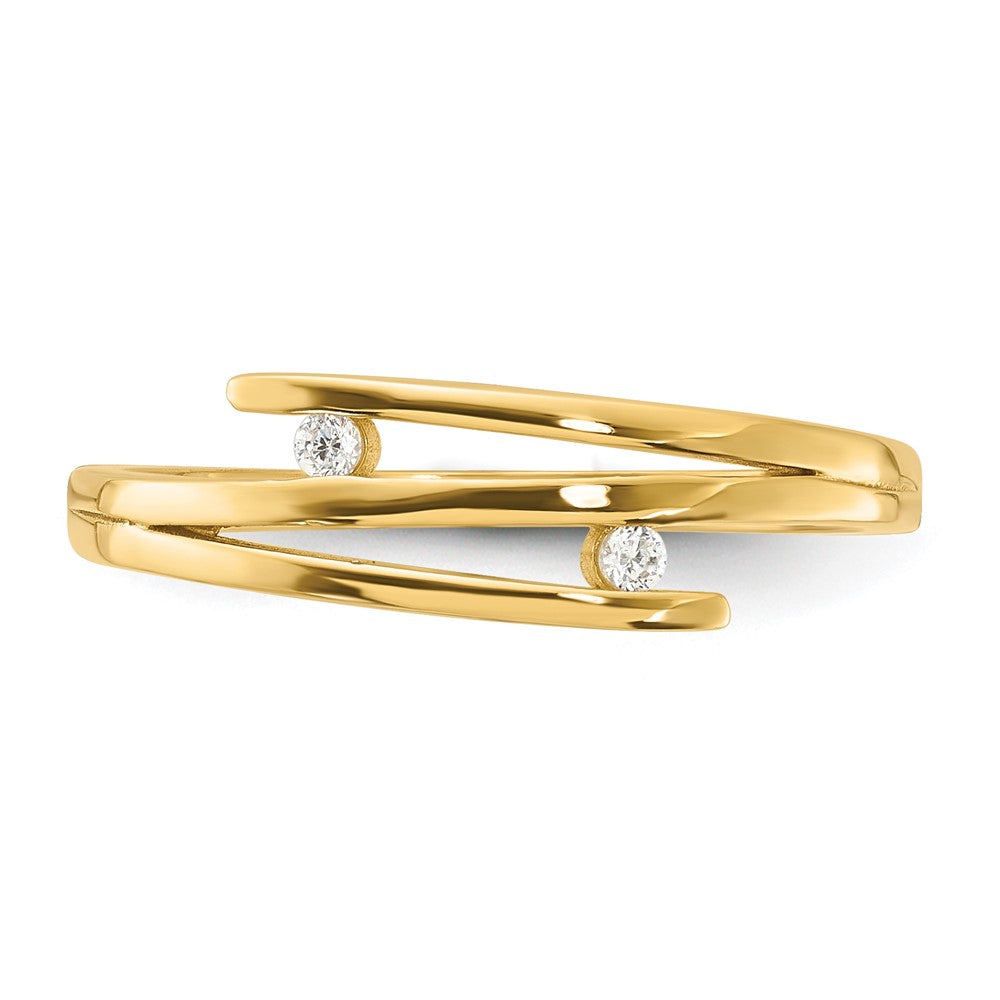 14K Polished CZ Fashion Ring