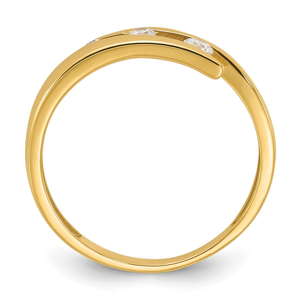 14K Polished CZ Fashion Ring
