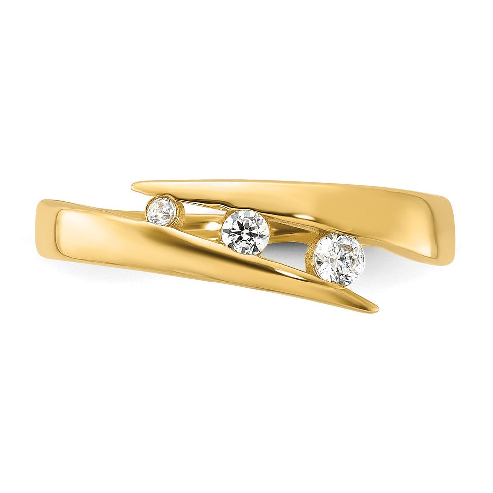 14K Polished CZ Fashion Ring