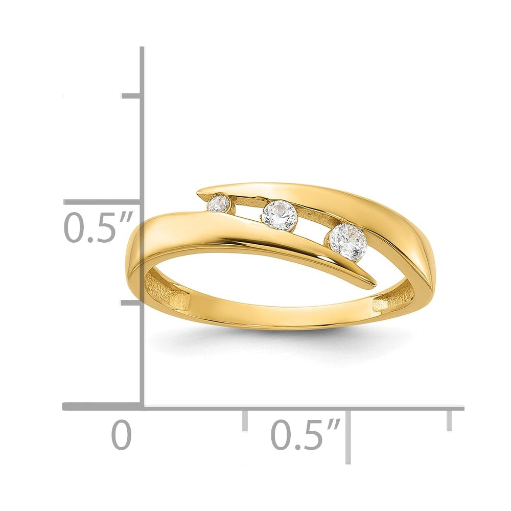 14K Polished CZ Fashion Ring