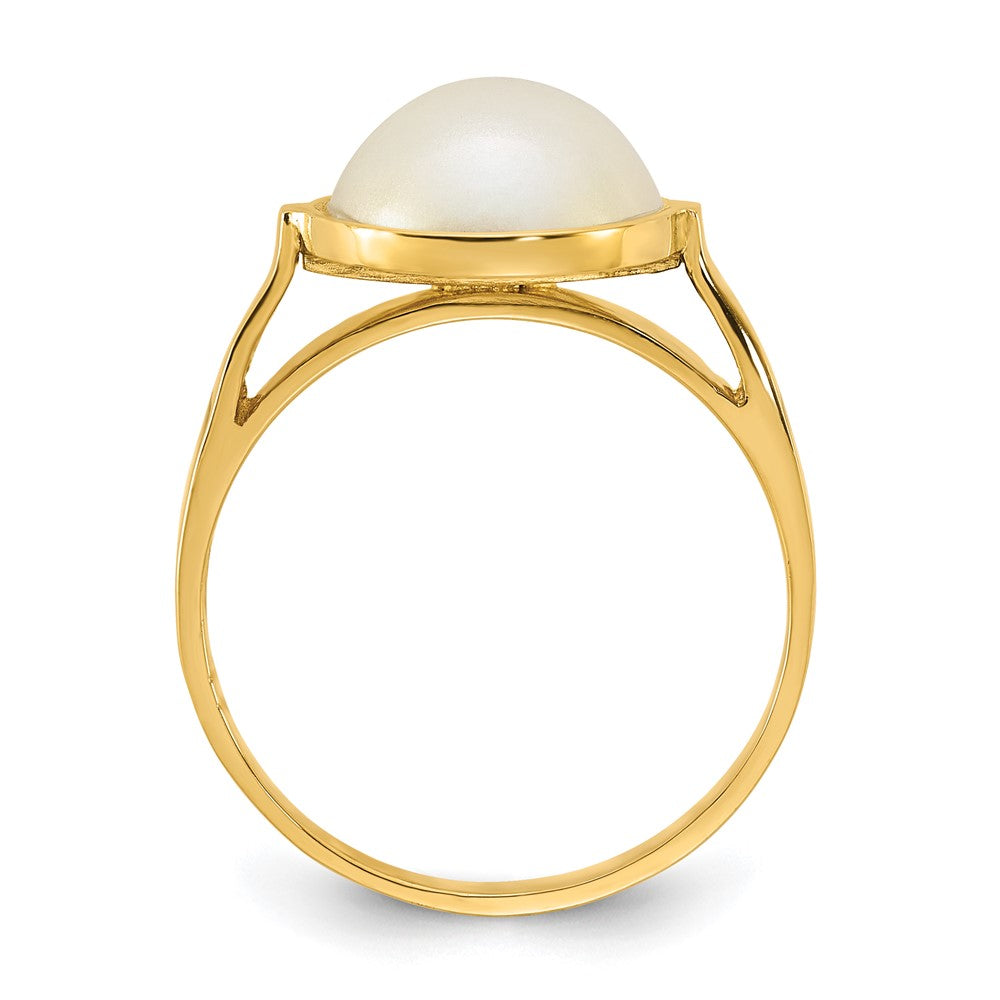 14k Polished 10-11mm Saltwater Cultured Mabe Pearl Ring