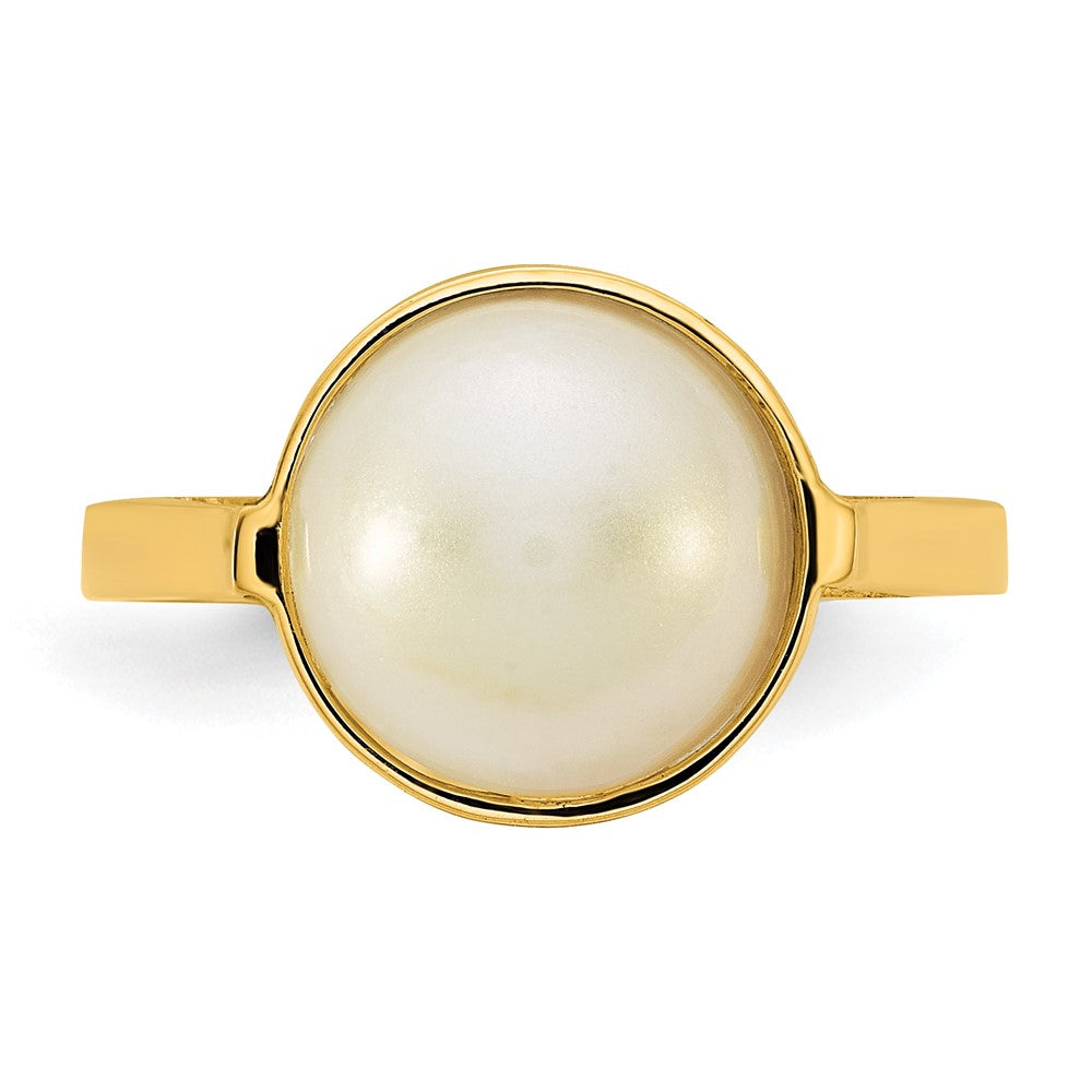 14k Polished 10-11mm Saltwater Cultured Mabe Pearl Ring