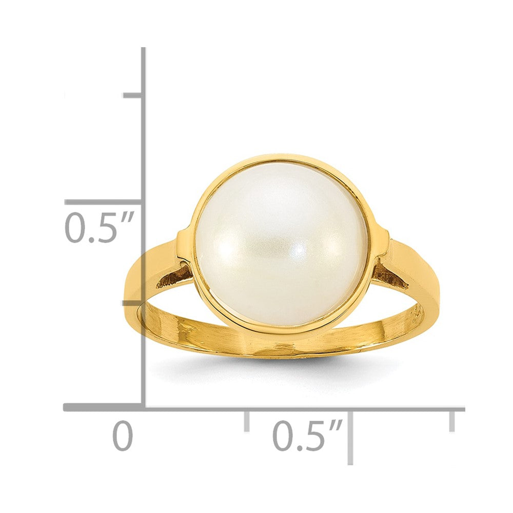 14k Polished 10-11mm Saltwater Cultured Mabe Pearl Ring