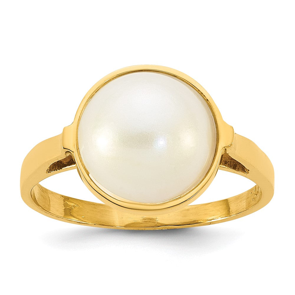 14k Polished 10-11mm Saltwater Cultured Mabe Pearl Ring
